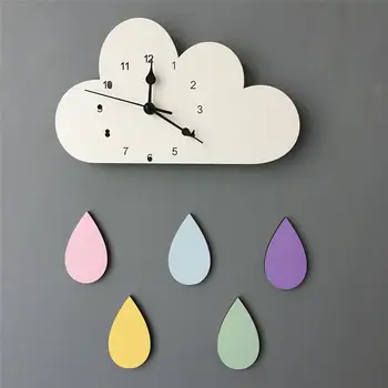 Cartoon Wooden Cloud Raindrop Shaped Wall Clock Boy Girl Bedroom Kids Room Wall Hanging Mute Clock Table Desktop Decor 28*16CM
Cartoon Wooden Cloud Raindrop Shaped Wall Clock Boy Girl Bedroom Kids Room Wall Hanging Mute Clock Table Desktop Decor 28*16CM