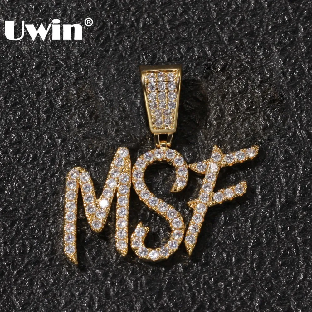 UWIN New Hiphop Custom Name Cursive Writing Initial Letters Pendant Necklace Words Full Iced Cubic Zirconia Jewelry Chain
UWIN New Hiphop Custom Name Cursive Writing Initial Letters Pendant Necklace Words Full Iced Cubic Zirconia Jewelry Chain