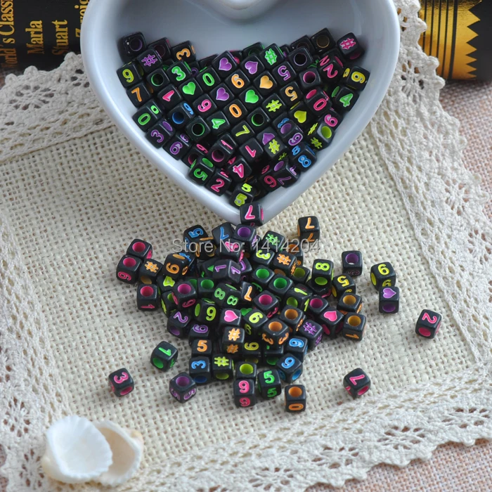 Mixed Black Acrylic number square Beads Pony Beads For Jewelry Making 6X6mm 400Pcs YKL0228
Mixed Black Acrylic number square Beads Pony Beads For Jewelry Making 6X6mm 400Pcs YKL0228