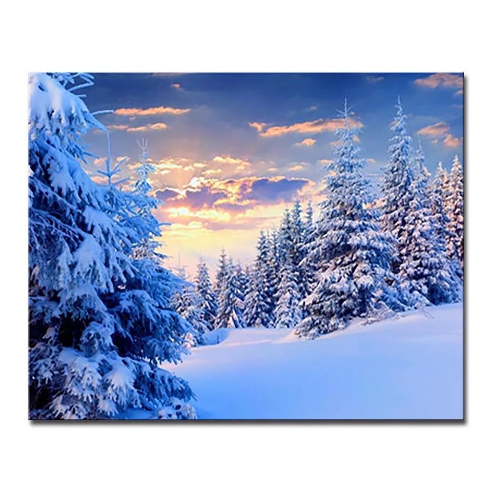 DIY Oil Canvas Paint Painting By Numbers Snow Forest Drawing Colors On Hand Paint Framework Wall Paints Modern Landscape Picture
DIY Oil Canvas Paint Painting By Numbers Snow Forest Drawing Colors On Hand Paint Framework Wall Paints Modern Landscape Picture