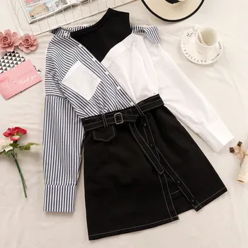 New Spring Fashion Women's Sets Color Block Long Sleeve Blouses + Black Short A-line Skirts Students Skirt and Top Suits
New Spring Fashion Women's Sets Color Block Long Sleeve Blouses + Black Short A-line Skirts Students Skirt and Top Suits