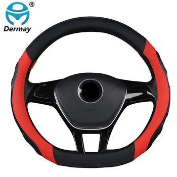 DERMAY D Shape Steering-Wheel Black Auto Car Steering Wheel Cover for VW Kia Leather 38CM Wheel Cover Interior Accessories
DERMAY D Shape Steering-Wheel Black Auto Car Steering Wheel Cover for VW Kia Leather 38CM Wheel Cover Interior Accessories