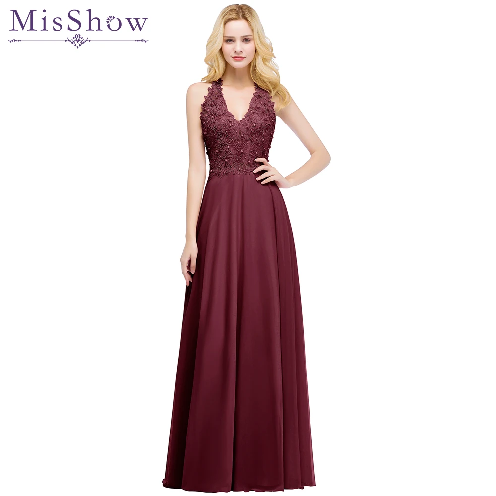 Misshow Evening Dress 2019 Burgundy Chiffon Long Formal Party Gown Pearl Sexy V Neck Sleeveless robe de soiree
Misshow Evening Dress 2019 Burgundy Chiffon Long Formal Party Gown Pearl Sexy V Neck Sleeveless robe de soiree