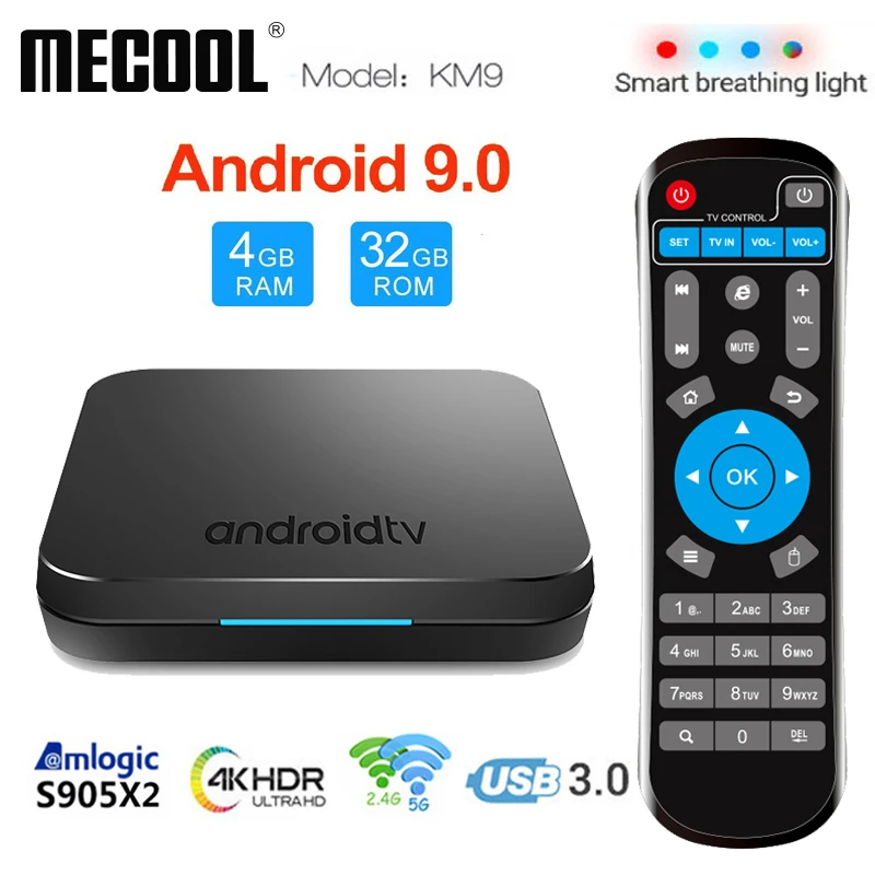 MECOOL KM9 Android 9.0 Smart TV Box Amlogic S905X2 DDR4 4GB RAM 32GB ROM 4K HDR 2.4Ghz/5GHz Wifi BT4.1set top box Media Player
MECOOL KM9 Android 9.0 Smart TV Box Amlogic S905X2 DDR4 4GB RAM 32GB ROM 4K HDR 2.4Ghz/5GHz Wifi BT4.1set top box Media Player