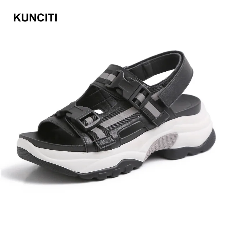 KUNCITI Casual Sandals For Women 2019 Genuine Leather Ladies Wedge Platform Shoes Summer Newest Women Sport Sandals X9113
KUNCITI Casual Sandals For Women 2019 Genuine Leather Ladies Wedge Platform Shoes Summer Newest Women Sport Sandals X9113