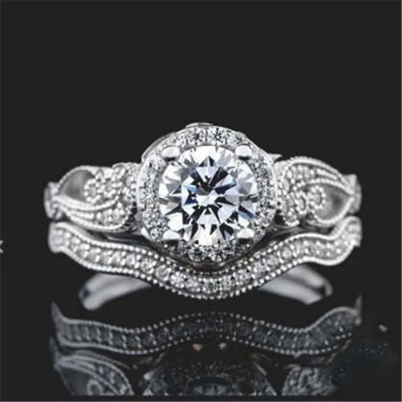 Wedding Ring Sets For Women Classic Wave Round Cut AAA+ CZ Crystal 925 Sterling Silver Fashion Jewelry Chirstmas Gift
Wedding Ring Sets For Women Classic Wave Round Cut AAA+ CZ Crystal 925 Sterling Silver Fashion Jewelry Chirstmas Gift
