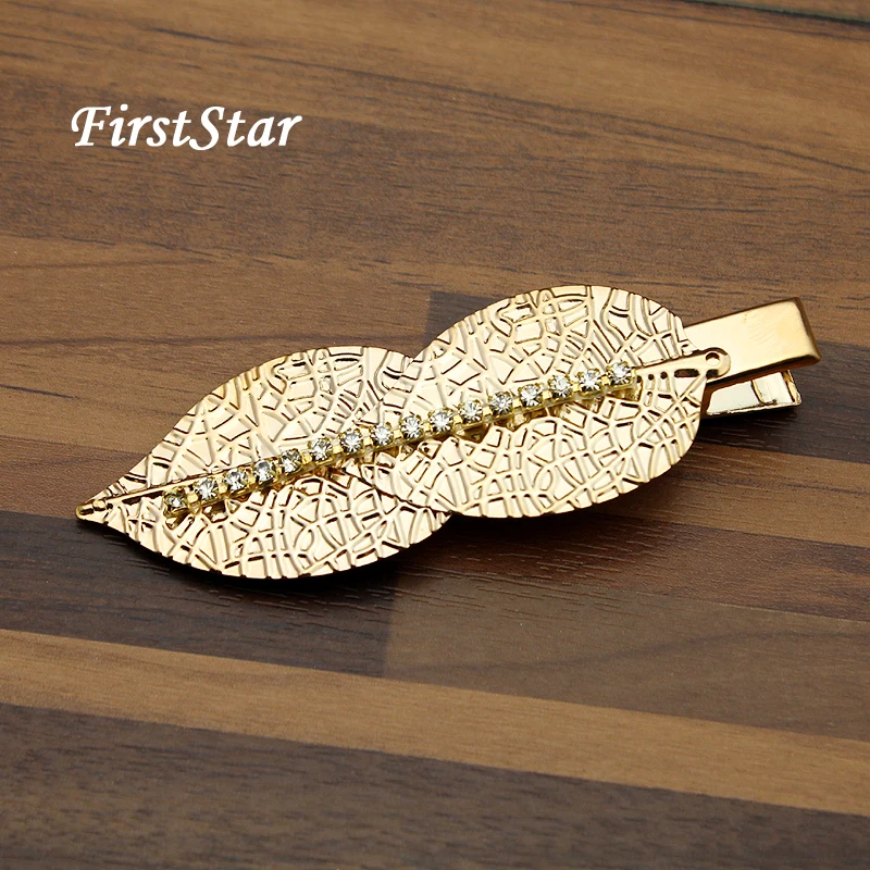 FirstStar Vintage Women Diamante Hair Accessories Double Leaves Gold Metal Hair Clip Fancy Rhinestone Crystal Barrette Hairpins
FirstStar Vintage Women Diamante Hair Accessories Double Leaves Gold Metal Hair Clip Fancy Rhinestone Crystal Barrette Hairpins