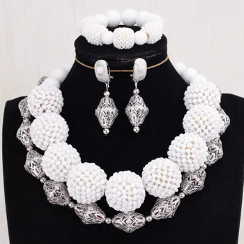 4ujewelry Indian Bridal Jewelry Set Silver and White Handmade Balls Bracelet Earrings Necklace Set for Nigerian Weddings 2019
4ujewelry Indian Bridal Jewelry Set Silver and White Handmade Balls Bracelet Earrings Necklace Set for Nigerian Weddings 2019