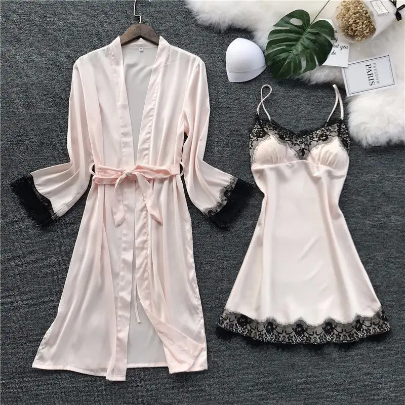 robe & gown for Women large size Faux Silk Robe Gown Sexy Lace Sleepwear Nightgowns Dress Bathrobe bridesmaid homewear
robe & gown for Women large size Faux Silk Robe Gown Sexy Lace Sleepwear Nightgowns Dress Bathrobe bridesmaid homewear