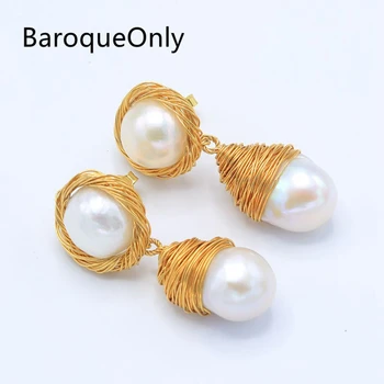 BaroqueOnly Handmade Double Baroque White Pearls Wire Wraped Elegant Earrings Freshwater Pearl High Quality Fine Jewelry
BaroqueOnly Handmade Double Baroque White Pearls Wire Wraped Elegant Earrings Freshwater Pearl High Quality Fine Jewelry