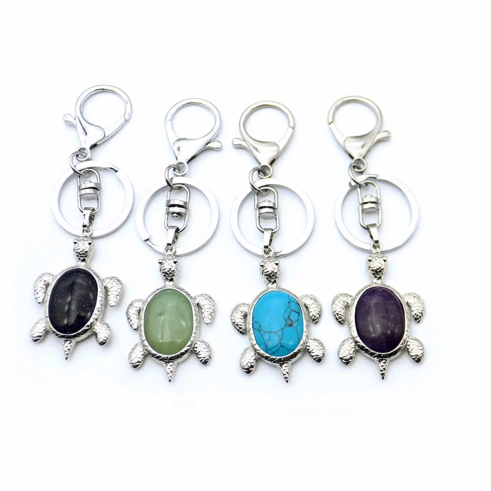 Lovely Cute Turtle Dangle Natural Stone Keychain Handbag Purse Holder Amethysts Malachite Opal Quartz Stone Car Clasps Key Rings
Lovely Cute Turtle Dangle Natural Stone Keychain Handbag Purse Holder Amethysts Malachite Opal Quartz Stone Car Clasps Key Rings