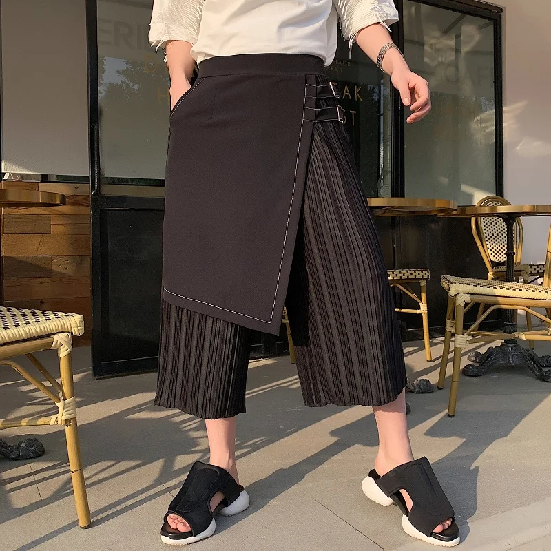Male Streetwear Hip Hop Punk Gothic Harem Skirt Trousers Kimono Pants Men Summer 2 Piece Splice Fold Loose Casual Wide Leg Pant
Male Streetwear Hip Hop Punk Gothic Harem Skirt Trousers Kimono Pants Men Summer 2 Piece Splice Fold Loose Casual Wide Leg Pant