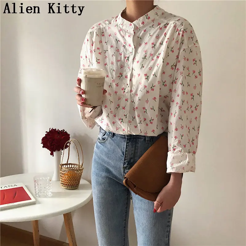 Alien Kitty 2019 New Print Floral Stand Fresh Elegant Casual Single Breasted Summer All Match Loose Simple Stylish Free Shirts
Alien Kitty 2019 New Print Floral Stand Fresh Elegant Casual Single Breasted Summer All Match Loose Simple Stylish Free Shirts