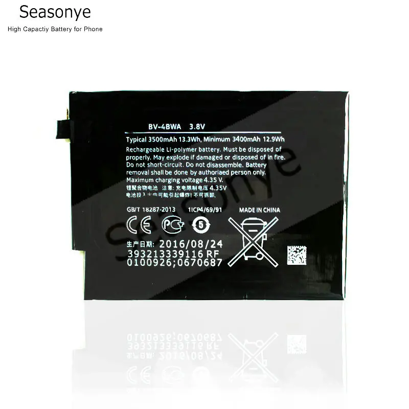 

NEW 3500mAh / 13.3Wh BV-4BWA / BV 4BWA / BV4BWA Replacement Battery For Nokia Lumia 1320 Batterie Bateria Batterij