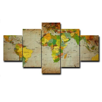 5 Panel World Map Abstract Poster Modular Posters Wall Artwork Canvas Oil Painting for Party Decor Wedding Decoration No Frame
5 Panel World Map Abstract Poster Modular Posters Wall Artwork Canvas Oil Painting for Party Decor Wedding Decoration No Frame