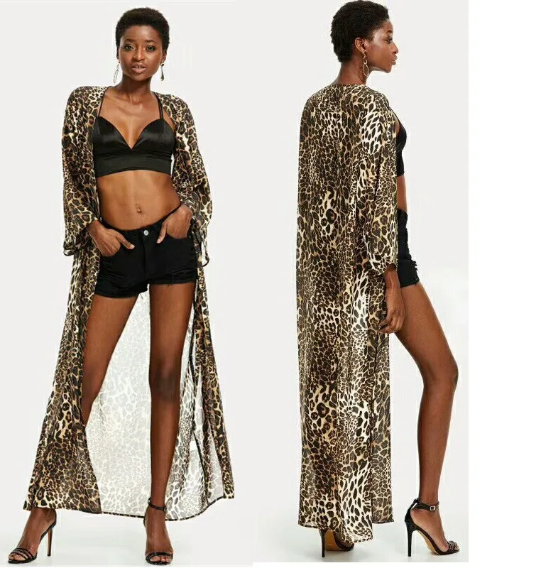 Summer Sexy Long Robe Leopard Print Lingerie for Women Kimono Robes Lace Dress Sheer See Through Beach Cover Up DJ049
Summer Sexy Long Robe Leopard Print Lingerie for Women Kimono Robes Lace Dress Sheer See Through Beach Cover Up DJ049