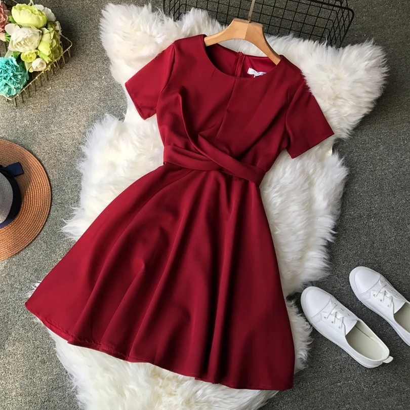 TAOVK Zipper Back Bow Tied Dress Summer Woman Solid A-Line Slim Short-sleeved Dress
TAOVK Zipper Back Bow Tied Dress Summer Woman Solid A-Line Slim Short-sleeved Dress