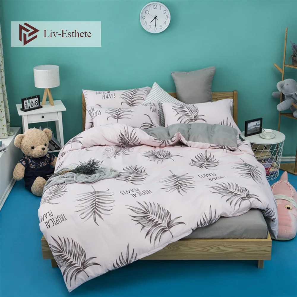 Liv-Esthete Leaf Pink Bedspread Gray Bed Flat Sheet Pillowcase Decor Home Bedding Set Duvet Cover Bed Linens Adult Quilt Cover
Liv-Esthete Leaf Pink Bedspread Gray Bed Flat Sheet Pillowcase Decor Home Bedding Set Duvet Cover Bed Linens Adult Quilt Cover