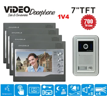 ZHUDELE 7 inch Monitor Color Video Door Phone Intercom System Night Vision Waterproof Camera top quality intercom system 1v4
ZHUDELE 7 inch Monitor Color Video Door Phone Intercom System Night Vision Waterproof Camera top quality intercom system 1v4