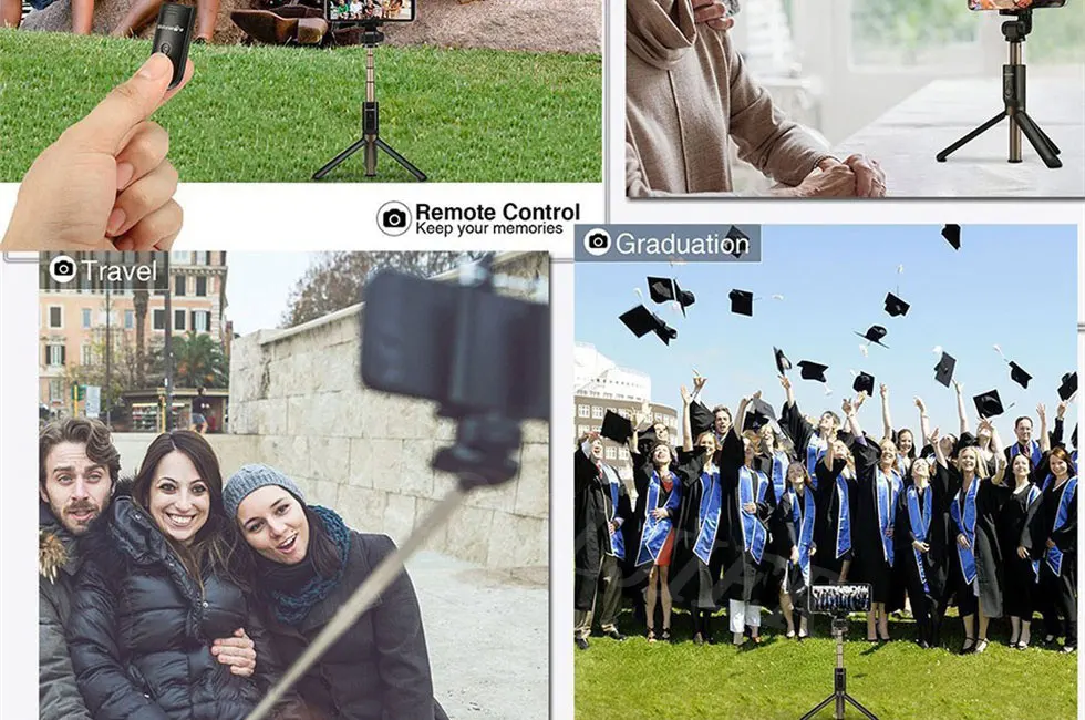 COOLJIER Universal Wireless Bluetooth Selfie Stick Mini Foldable Phone Tripod Extendable Monopod For iPhone 8 X 7 6s Plus