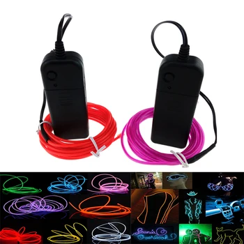 EL Wire 1M/2M/3M/5M Neon car Lights LED Strip Light Rope Tube Cable+Battery Controller For Car Dance Party Bike Decoration
EL Wire 1M/2M/3M/5M Neon car Lights LED Strip Light Rope Tube Cable+Battery Controller For Car Dance Party Bike Decoration