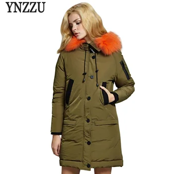 YNZZU 2018 New Winter Women's Down Jacket Casual Long White Goose Down Coat with Real Fur Collar Hooded Warm Loose Outwear O732
YNZZU 2018 New Winter Women's Down Jacket Casual Long White Goose Down Coat with Real Fur Collar Hooded Warm Loose Outwear O732
