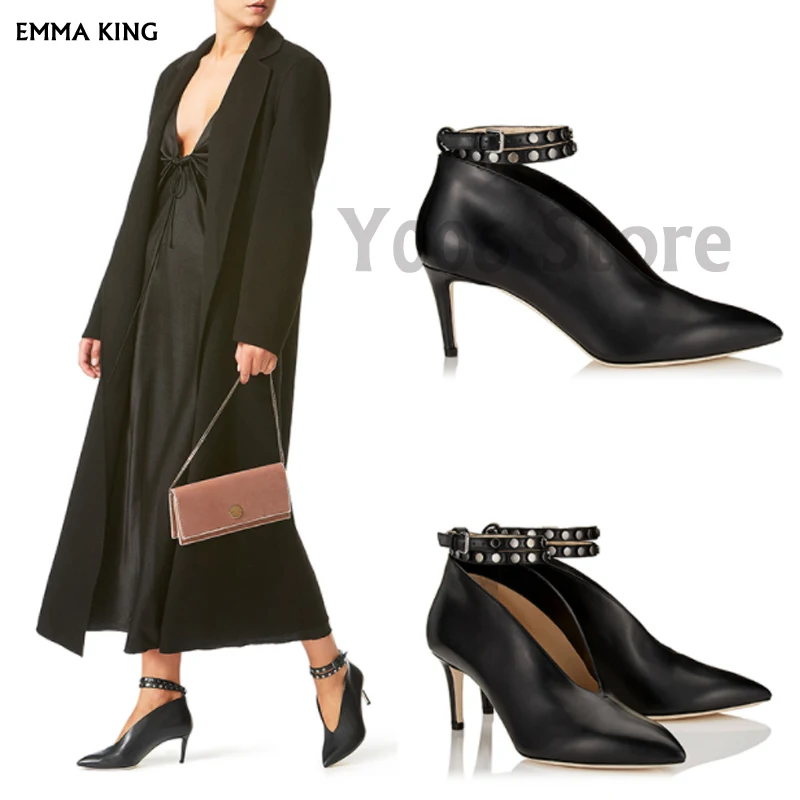 2019 Spring /Autumn New Rivets Fashion Ankle Boots Women One word buckle Booties Pointed High Heel Botas Mujer Heels Ladies Shoe
2019 Spring /Autumn New Rivets Fashion Ankle Boots Women One word buckle Booties Pointed High Heel Botas Mujer Heels Ladies Shoe