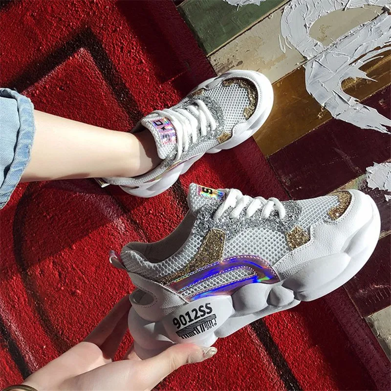 HEE GRAND Women Sneakers Bling Platform Shoes Female Casual Breathable Mesh Creepers Girls Daily Outdoor Lace-up Shoes XWC1534
HEE GRAND Women Sneakers Bling Platform Shoes Female Casual Breathable Mesh Creepers Girls Daily Outdoor Lace-up Shoes XWC1534