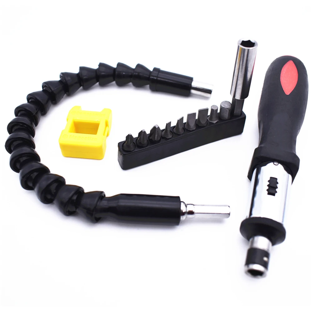 13pcs Two-way Ratchet Screwdriver Kit with Universal Flexible Shaft 9Pcs Screwdriver Bits Connected Rod Magnetizer Hand Tools
13pcs Two-way Ratchet Screwdriver Kit with Universal Flexible Shaft 9Pcs Screwdriver Bits Connected Rod Magnetizer Hand Tools