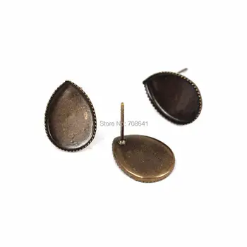 Blank Stud Earrings Bases Findings with Teardrop Bezel Cabochons Settings Pins Earrings post Findings Antique Bronze Plated
Blank Stud Earrings Bases Findings with Teardrop Bezel Cabochons Settings Pins Earrings post Findings Antique Bronze Plated