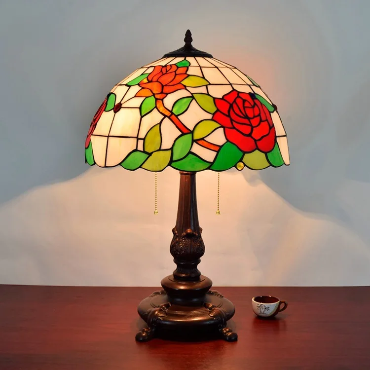 red rose flower Stained Glass Lampshade Tiffany Table Lamp Country Style Bedside Lamp E27 110-240V
red rose flower Stained Glass Lampshade Tiffany Table Lamp Country Style Bedside Lamp E27 110-240V