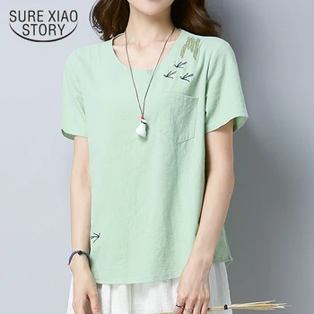 New 2018 Summer Sweet Loose Cotton Linen Women Shirt Blouse Short Sleeve Women Tops Blusas Embroidery Women Clothing D834 30
New 2018 Summer Sweet Loose Cotton Linen Women Shirt Blouse Short Sleeve Women Tops Blusas Embroidery Women Clothing D834 30