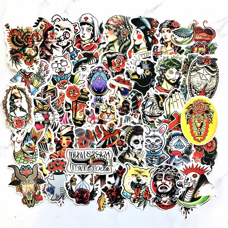 50pcs/lot old school OG tattoo style sticker refrigerator skateboard trolley case decals backpack Tables waterproof PVC sticker
50pcs/lot old school OG tattoo style sticker refrigerator skateboard trolley case decals backpack Tables waterproof PVC sticker