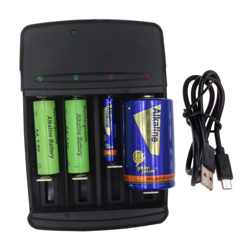 4 independent charging Slots Intelligent chip LED battery Charger for 1-4 pieces A AA AAA AAAA C D SC N Alkaline Batteries 1.5V
4 independent charging Slots Intelligent chip LED battery Charger for 1-4 pieces A AA AAA AAAA C D SC N Alkaline Batteries 1.5V