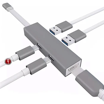 5pcs/lot 5 in 1 USB 3.1 USB-C Type C + 2 Type C Charging Port + HDMI 4K Adapter + 2 USB 3.0 Ports Hub for MacBook Huawei
5pcs/lot 5 in 1 USB 3.1 USB-C Type C + 2 Type C Charging Port + HDMI 4K Adapter + 2 USB 3.0 Ports Hub for MacBook Huawei