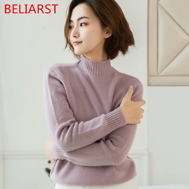 BELIARST Half-Collar Cashmere Sweater Women's Double Thick Thickened Short Paragraph Slim Pullovers Large Winter Knit Sweater
BELIARST Half-Collar Cashmere Sweater Women's Double Thick Thickened Short Paragraph Slim Pullovers Large Winter Knit Sweater