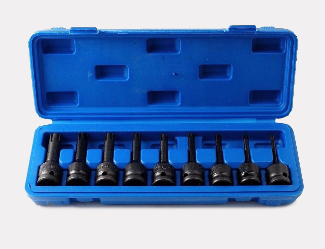 EVERPOWER 9pc Cr-Mo 1/2" Dr 75mmL Ribe Polydrive Impact Socket Bits:R5-6-7-8-9-10-12-13-14
EVERPOWER 9pc Cr-Mo 1/2" Dr 75mmL Ribe Polydrive Impact Socket Bits:R5-6-7-8-9-10-12-13-14
