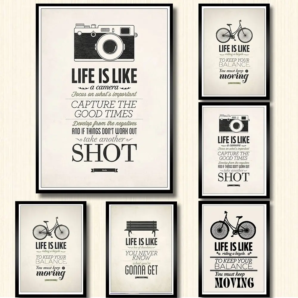 Home decoration Life Is Like A Camera / A Mountain / A Box of Chocolates / Riding A Bike wall art painting wall sticker
Home decoration Life Is Like A Camera / A Mountain / A Box of Chocolates / Riding A Bike wall art painting wall sticker