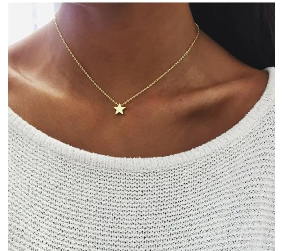 New Fashion Pentagram Star Pendant Gold Silver Clavicle Choker Necklace Women Holiday Beach Statement Jewelry Wholesale 2019
New Fashion Pentagram Star Pendant Gold Silver Clavicle Choker Necklace Women Holiday Beach Statement Jewelry Wholesale 2019