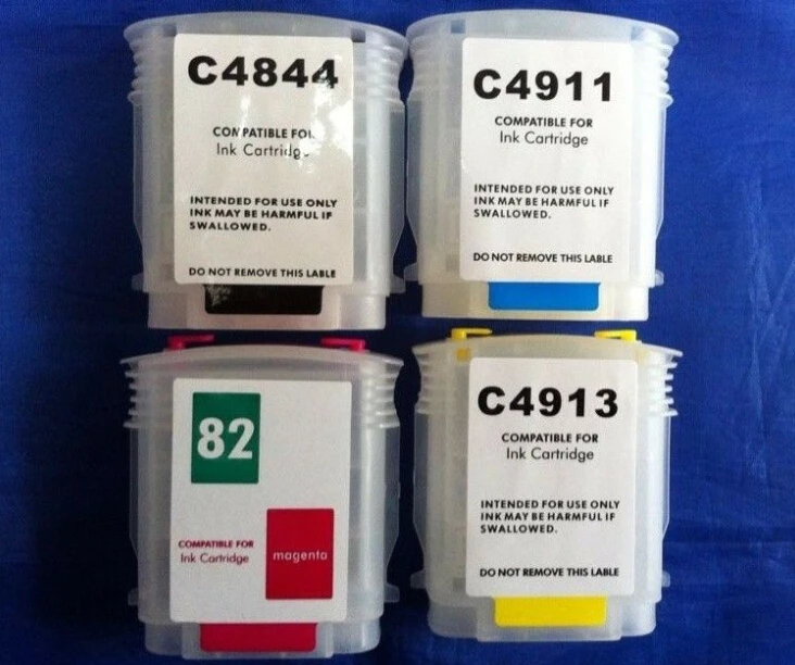 PRINTER refillable CARTRIDGES 1SET 82 FOR HP DESIGNJET 500 800 C4911A-C4913A C4844A Printer
PRINTER refillable CARTRIDGES 1SET 82 FOR HP DESIGNJET 500 800 C4911A-C4913A C4844A Printer