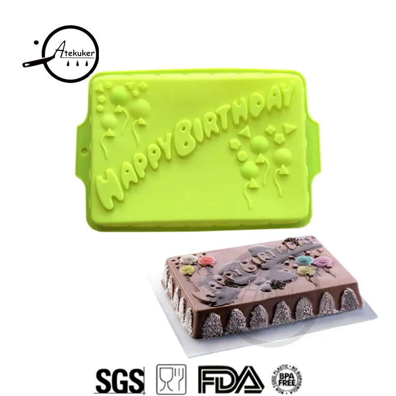 Atekuker Rectangle Shape Happy Birthday Cake Mold Silicone Form For Baking Cake Tray
Atekuker Rectangle Shape Happy Birthday Cake Mold Silicone Form For Baking Cake Tray
