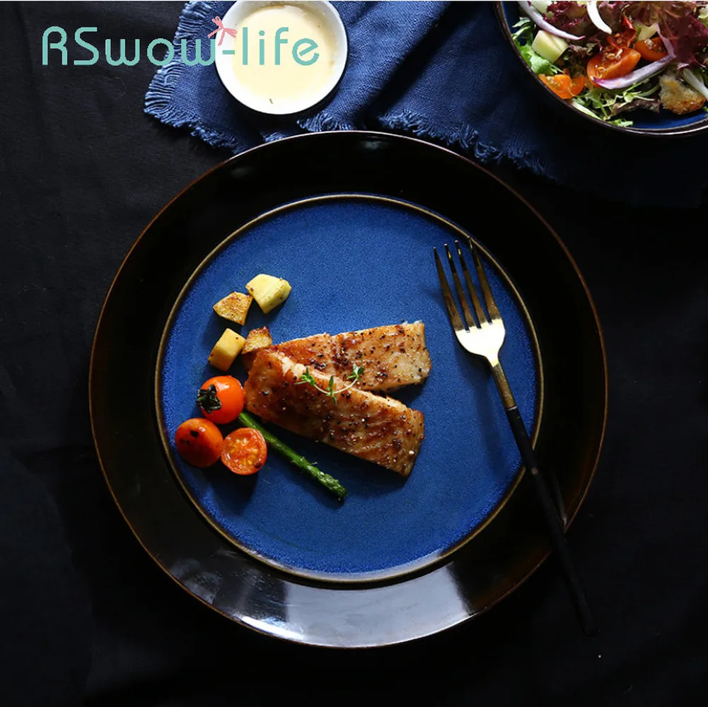 10.5 Inch Ceramic Plate Creative Retro Gradient Blue Western Dish Restaurant Tableware Steak Plates For Kitchen Supplies
10.5 Inch Ceramic Plate Creative Retro Gradient Blue Western Dish Restaurant Tableware Steak Plates For Kitchen Supplies