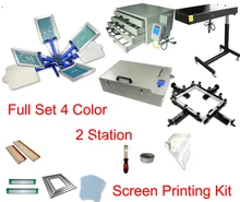 Free shipping full set 4 color 2 station t-shirt screen printing kit press printer machine flash dryer UV expsoure stretcher
Free shipping full set 4 color 2 station t-shirt screen printing kit press printer machine flash dryer UV expsoure stretcher