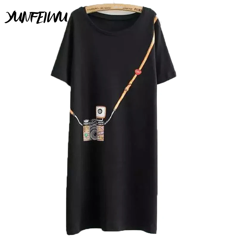 Summer T Shirt Women Short Sleeve T-Shirt Simple Camera Printed Long Tees Female T shirts
Summer T Shirt Women Short Sleeve T-Shirt Simple Camera Printed Long Tees Female T shirts