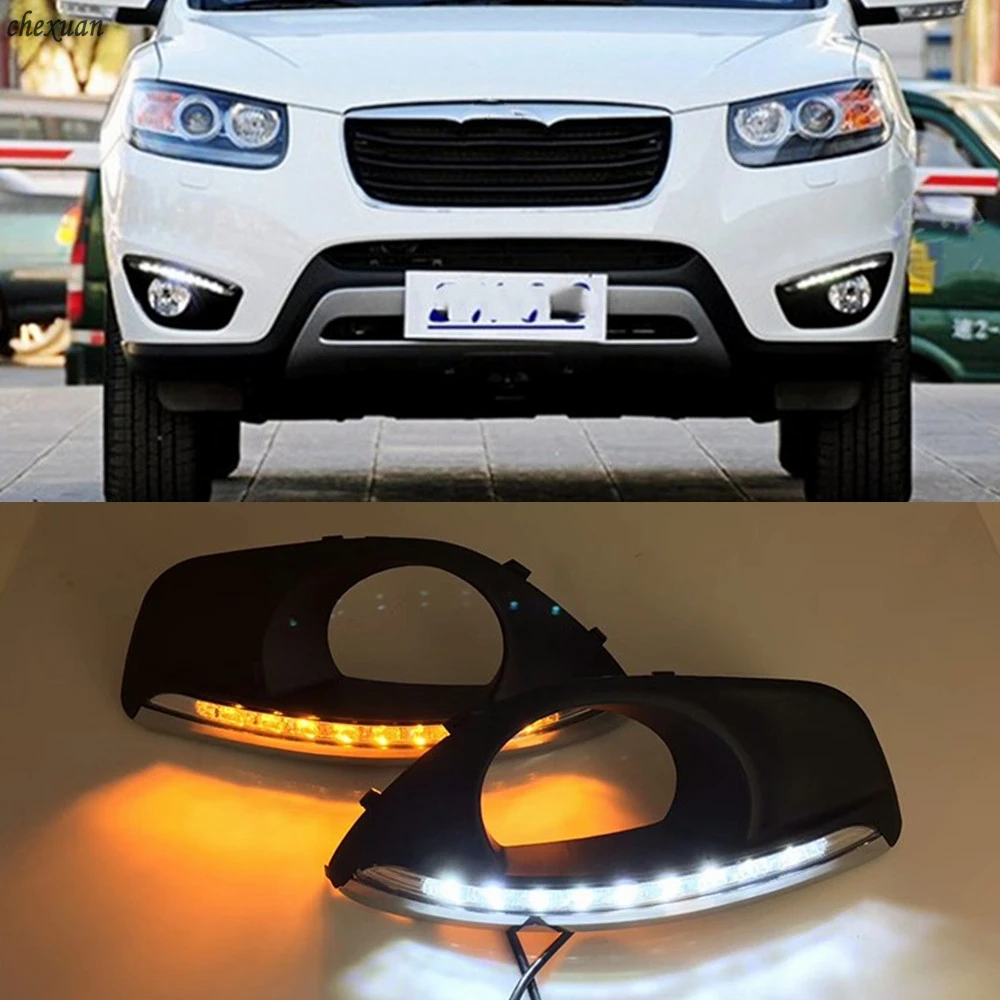 Dimmming style Relay 12v LED CAR DRL Daytime Running Lights accessories with fog lamp hole for Hyundai Santa Fe 2010 2011 2012
Dimmming style Relay 12v LED CAR DRL Daytime Running Lights accessories with fog lamp hole for Hyundai Santa Fe 2010 2011 2012