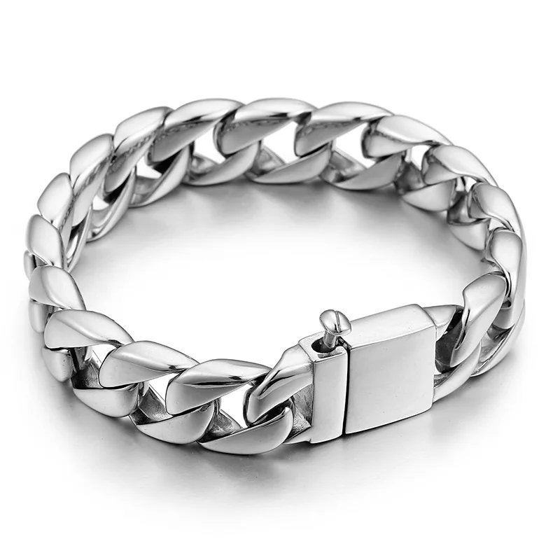 Fate love 8.66'' 15mm wide Surgical Stainless Steel Cuban Curb chain Bracelet Solid heavy 91g for Men's Jewelry
Fate love 8.66'' 15mm wide Surgical Stainless Steel Cuban Curb chain Bracelet Solid heavy 91g for Men's Jewelry