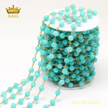 5meters 6mm Sky Blue Malaysian Jades Chains with Smooth Round Loose Beads Charms Rosary Chains for Necklace Findings ZJ208-5
5meters 6mm Sky Blue Malaysian Jades Chains with Smooth Round Loose Beads Charms Rosary Chains for Necklace Findings ZJ208-5