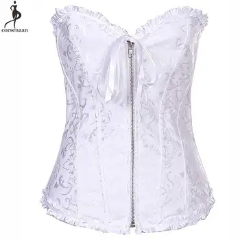 Zip Up Zipper Corset Overbust Bustier Lace Up Korsett For Women Plus Size 6XL Jacquard Floral Gorset Gothic Korse Sexy Wedding
Zip Up Zipper Corset Overbust Bustier Lace Up Korsett For Women Plus Size 6XL Jacquard Floral Gorset Gothic Korse Sexy Wedding