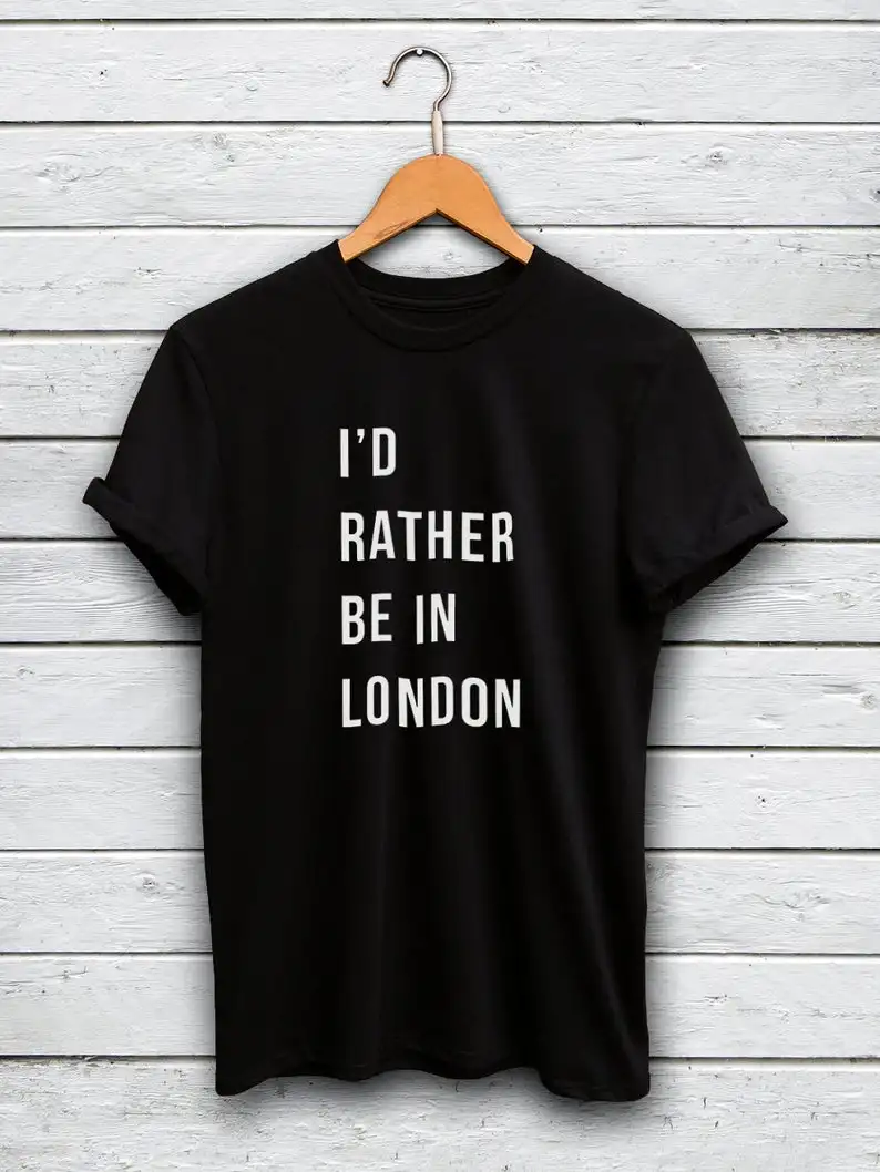 ZBBRDD I'd rather be in London vogue Women's Tshirt Leisure Creative Cotton Short Sleeve T-shirt
ZBBRDD I'd rather be in London vogue Women's Tshirt Leisure Creative Cotton Short Sleeve T-shirt