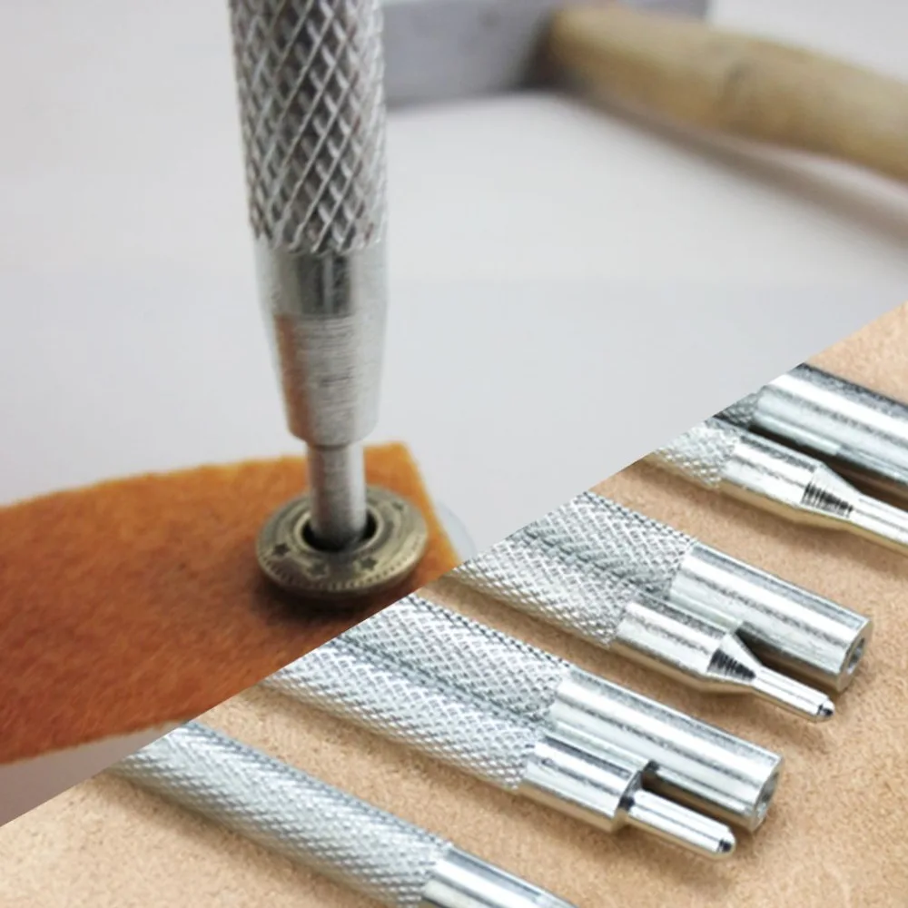 11pcs Metal Leather Craft Tool Die Hole Punch Snap Fastener Installation Kit Rivet Setter Base Fixing Set for DIY Buttons
11pcs Metal Leather Craft Tool Die Hole Punch Snap Fastener Installation Kit Rivet Setter Base Fixing Set for DIY Buttons